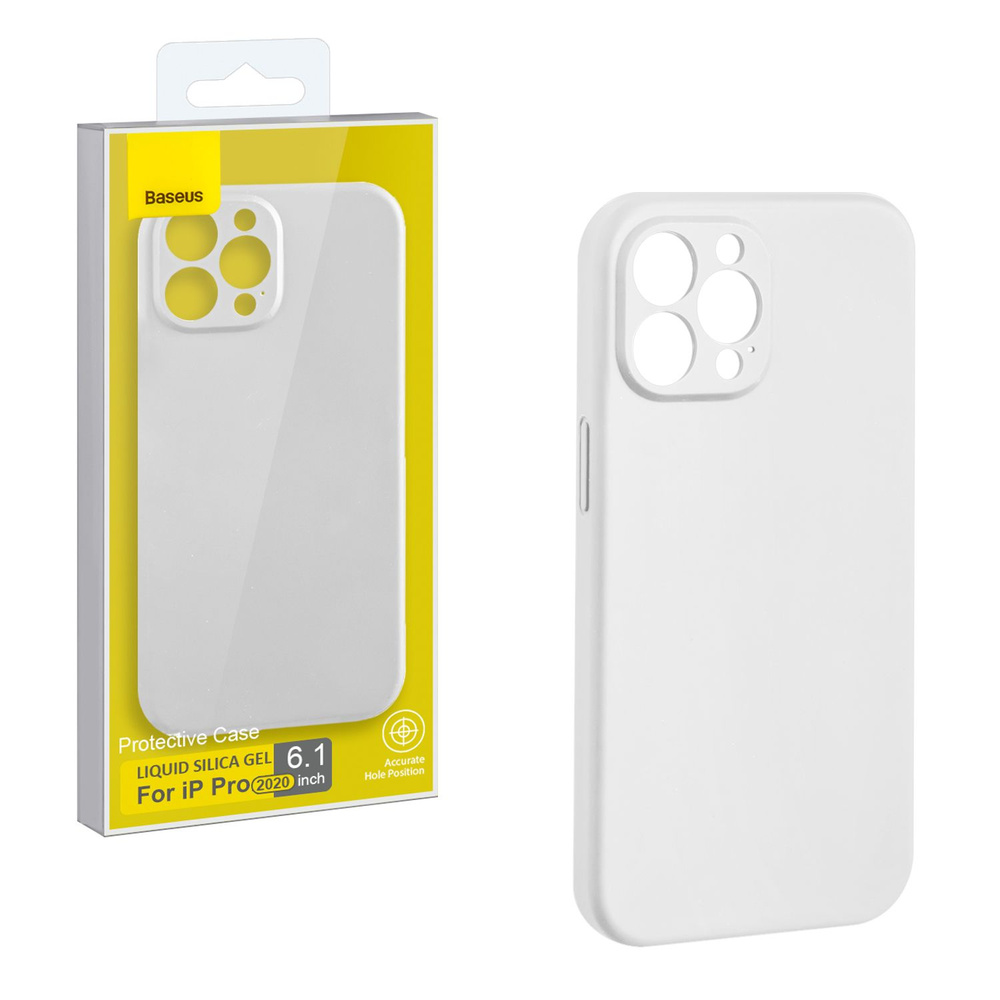 Чехол iPhone 12 Pro (6.1) Baseus Silicone Case с защитой камеры White #1