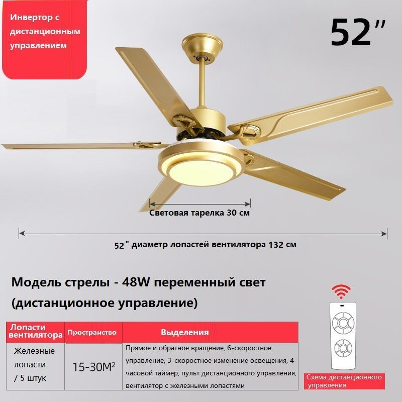 Люстра-вентиляторС пультом дистанционного управления большая ...