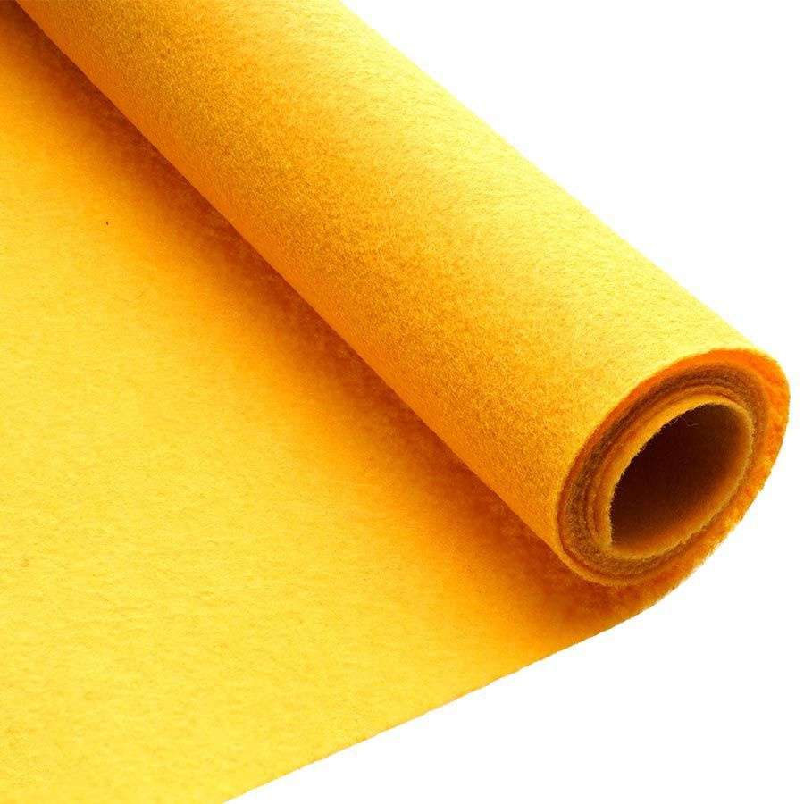 Фетр однотонный твердый 1 мм в рулоне 200 х 100 см / Фетр-войлок жесткий для творчества и рукоделия желтый #1