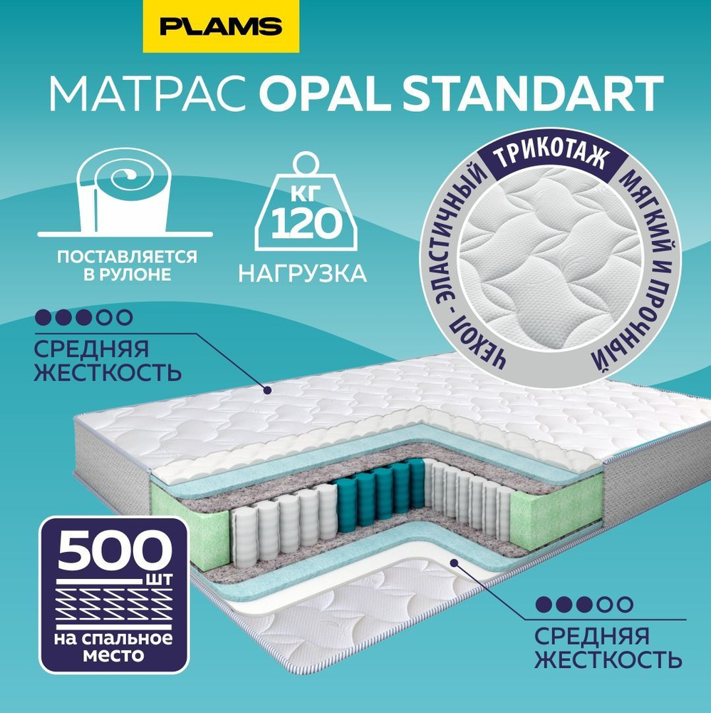 Матрас пружинный OPAL STANDART 90х200 трикотаж #1