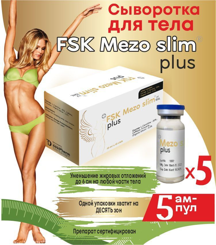 Сыворотка антицеллюлитная жиросжигающая для мезороллера FSK Mezo Slim Plus для тела  #1