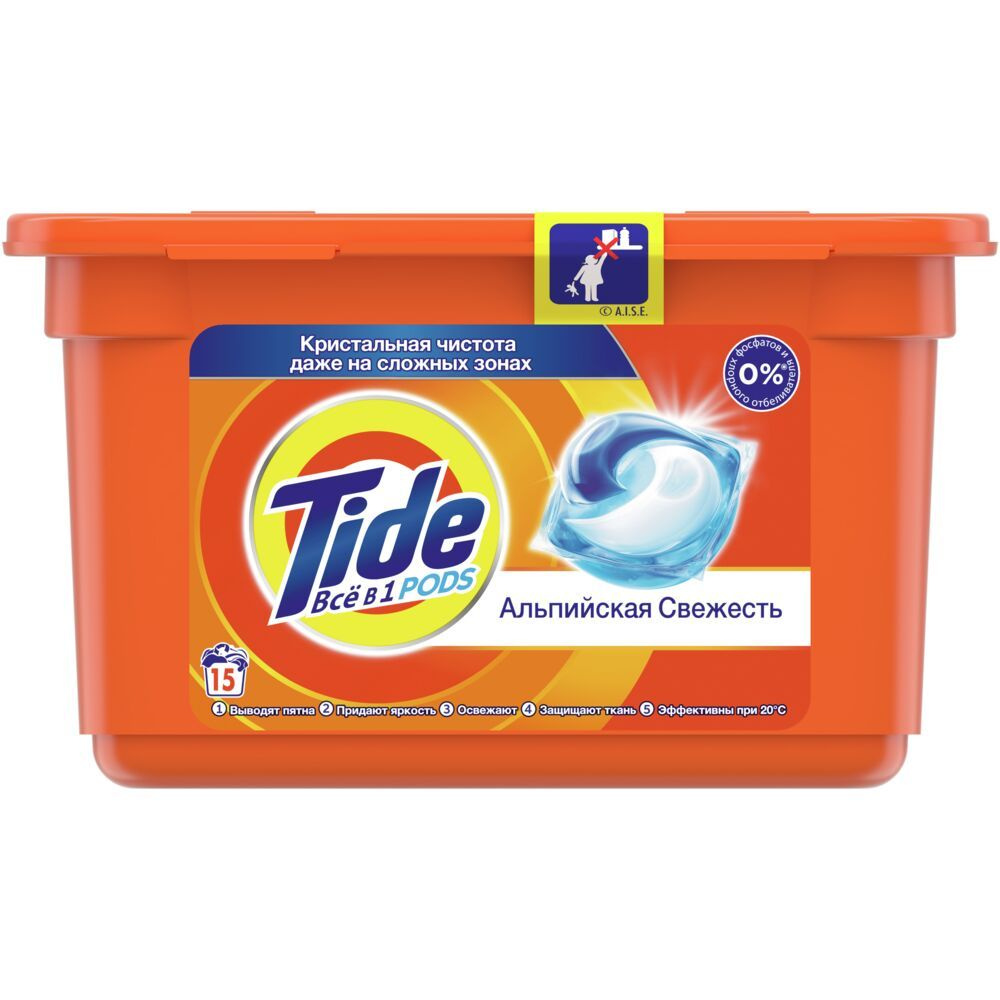 Tide капсулы Все в 1 PODs Альпийская Cвежесть, 22,8 г. x 15 шт. #1