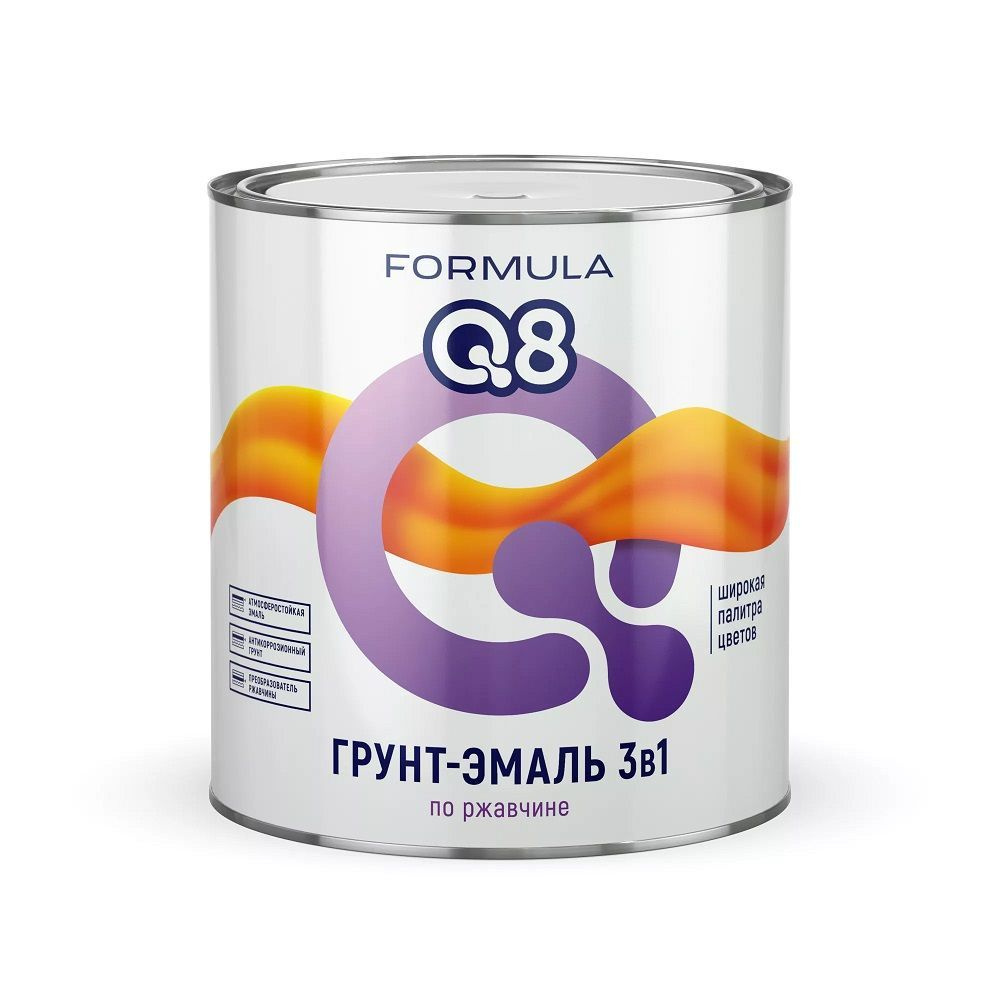 ГРУНТ-ЭМАЛЬ 3 В 1 по ржавчине FORMULA Q8 оранжевая 2,7 кг #1