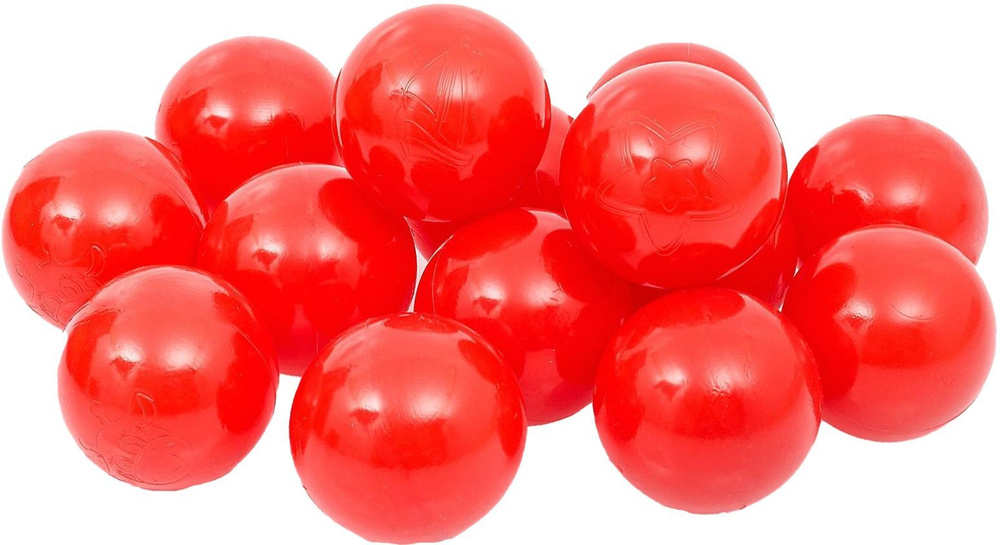 Шарики для сухого бассейна с рисунком из пластика, диаметр шара 7,5 см, набор 500 штук, цвет красный #1
