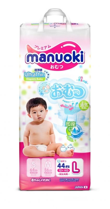 Подгузники MANUOKI L (12+ кг) 44 шт #1