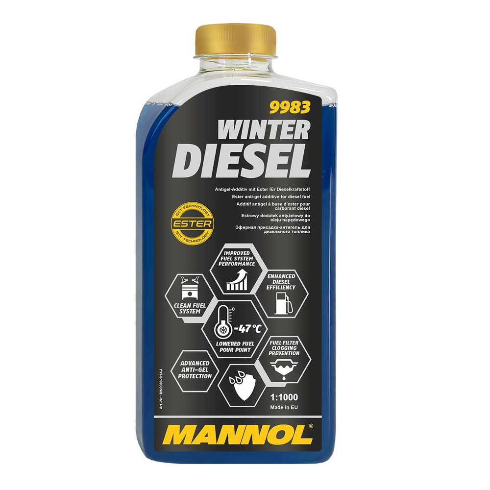 Зимний антигель для дизельного топлива MANNOL "Winter Diesel", зимний, 1 л, 9983  #1