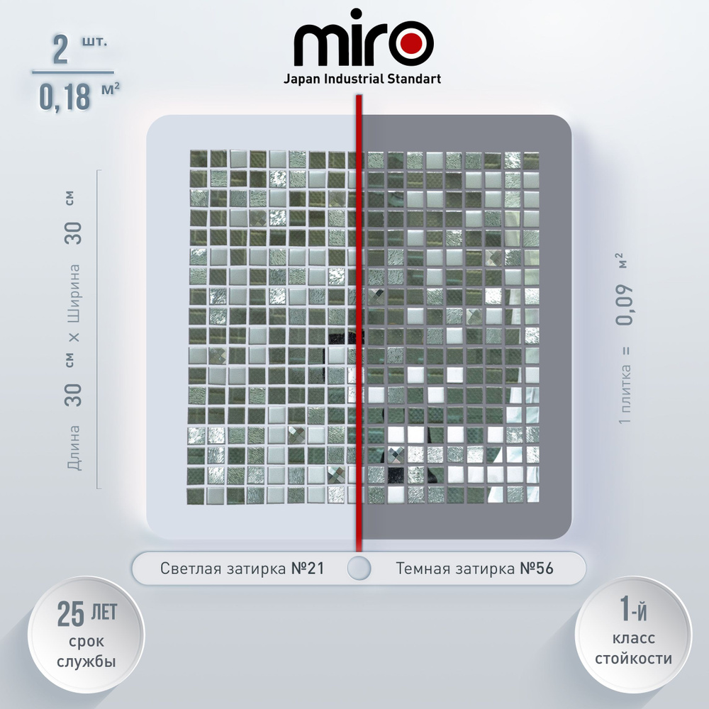 Плитка мозаика для кухни MIRO (серия Cerium №1) на фартук моющаяся высокопрочная долговечная, размер #1