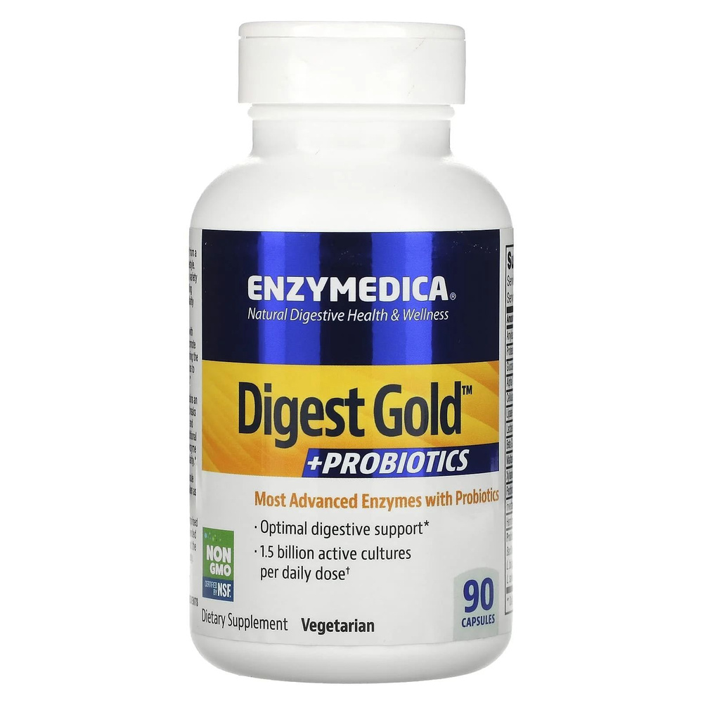 Enzymedica, ферменты Digest Gold + пробиотики, 90 капсул #1