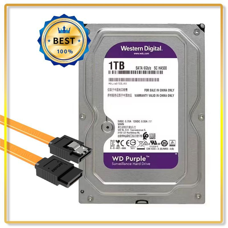 Western Digital 1 ТБ Внутренний жесткий диск Purple HDD 3.5" 7200 (WD10PURX)  #1