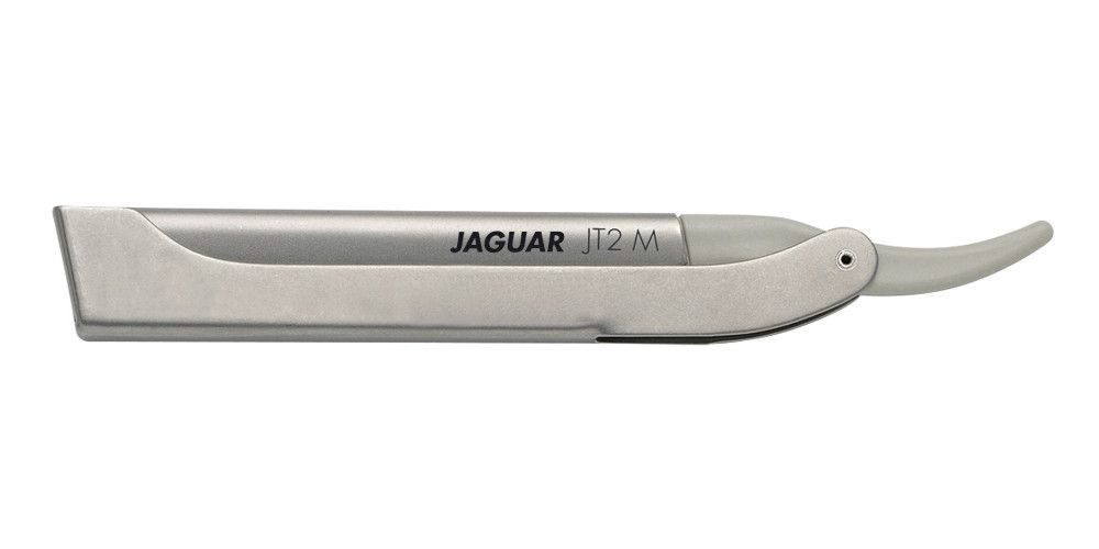 Парикмахерская складная опасная бритва JAGUAR JT2 M с металлической ручкой, лезвие 39,4 мм, серебристая #1