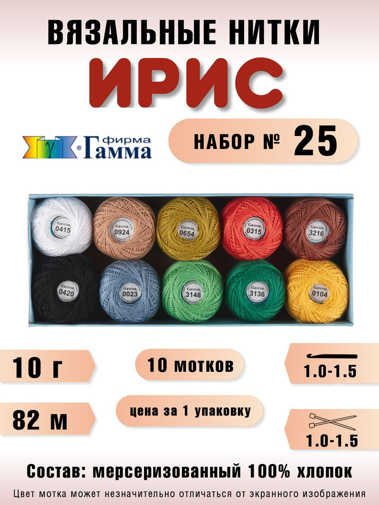 Пряжа Ирис (10 мотков), 82 м. 10 г. № 25 #1