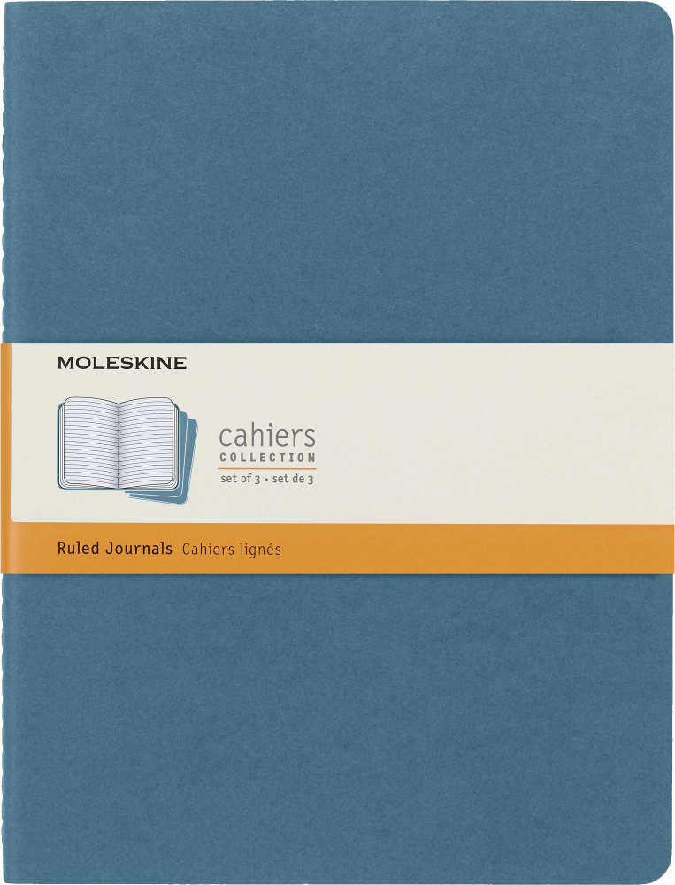 Блокнот Moleskine CAHIER JOURNAL XLarge 190х250мм обложка картон 120стр. линейка голубой (3шт)  #1