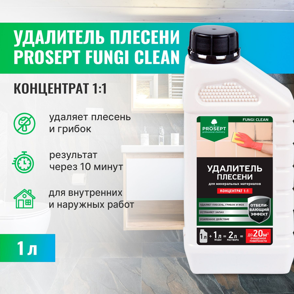 Удалитель плесени, антиплесень PROSEPT FUNGI CLEAN концентрат 1:1 1 л  #1