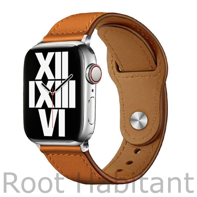 Кожаный ремешок для Apple Watch 3 4 5 6 7 8 9 SE Ultra, в корпусах 42, 44, 45, 49. Светло-Коричневый #1