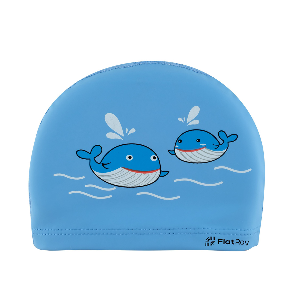 Детская шапочка для плавания Flat Ray Kids Comfort PU Swim Cap, Голубая  #1