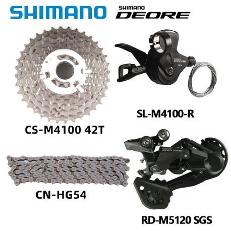 Shimano DEORE M4100 10 Speed Groupset M4100+M5120 Задний переключатель 11-42t Кассета Hg54 Цепь MTB Set #1