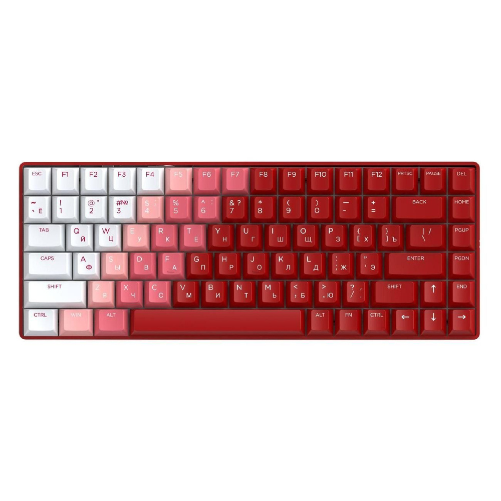 DAREU Игровая клавиатура беспроводная A84 Flame Red, Русская раскладка, белый, красный  #1