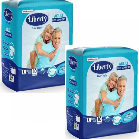 Подгузники для взрослых, Liberty Eco , размер L, 10 шт гипоаллергенные с японским абсорбентом - 2 упаковки #1