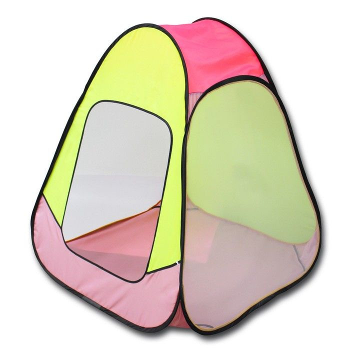 Belon, Палатка детская игровая Радужный домик 75х75х90 см, цвет розовый + лимон  #1