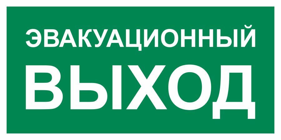 Наклейка выход эвакуационный / Знак безопасности Указатель эвакуационного выхода - 6 шт. (300х150 мм, #1