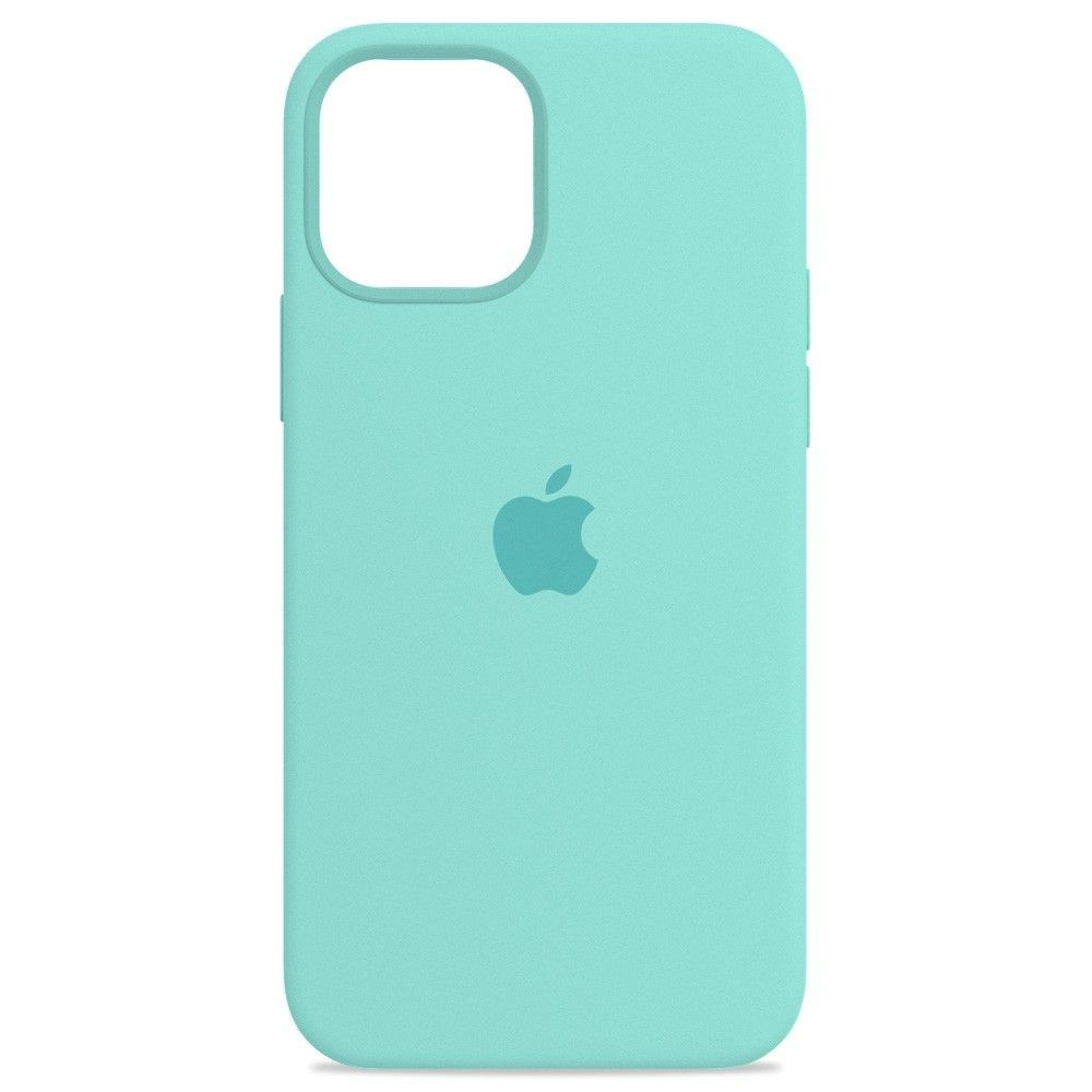 Силиконовый чехол для смартфона Silicone Case на iPhone 13 / Айфон 13 с логотипом, бирюзовый  #1