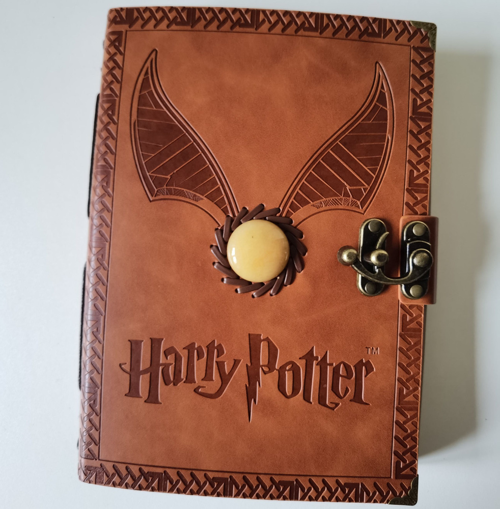 Блокнот Гарри Поттер Золотой Снитч, крафтовая бумага, экокожа, тиснение  #1