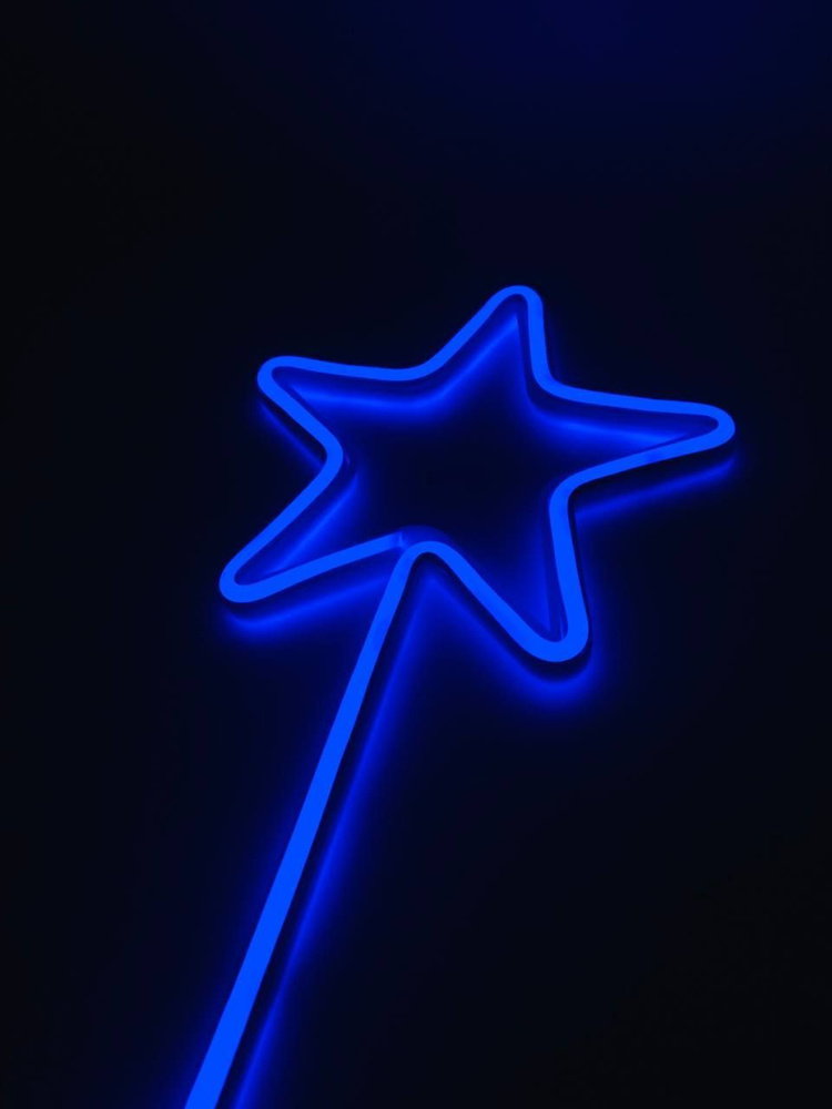 Палочки светящиеся "Звезда" волшебная на батарейках 3 световых режима Длина 45 см Цвет синий  #1