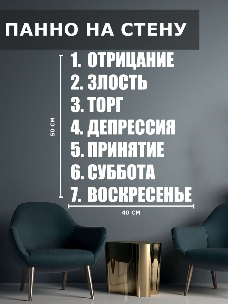 Панно на стену для интерьера, картина для декора, наклейка из дерева для дома и уюта " отрицание злость #1