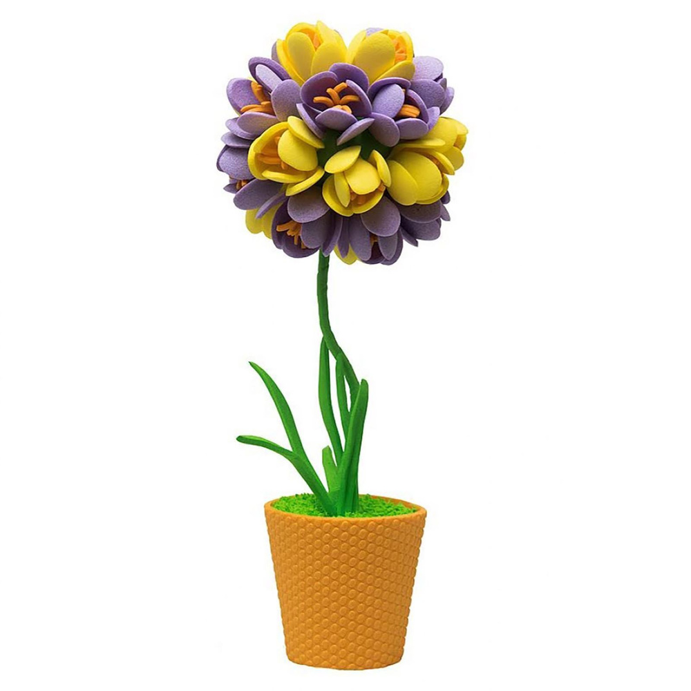 Набор для творчества топиарий малый "Крокусы", фиолетовый, желтый, 13 см  #1