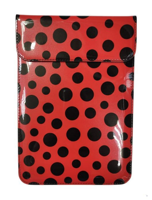 Универсальный чехол-карман для планшета 7 на магнитаx Красный в горошек  #1