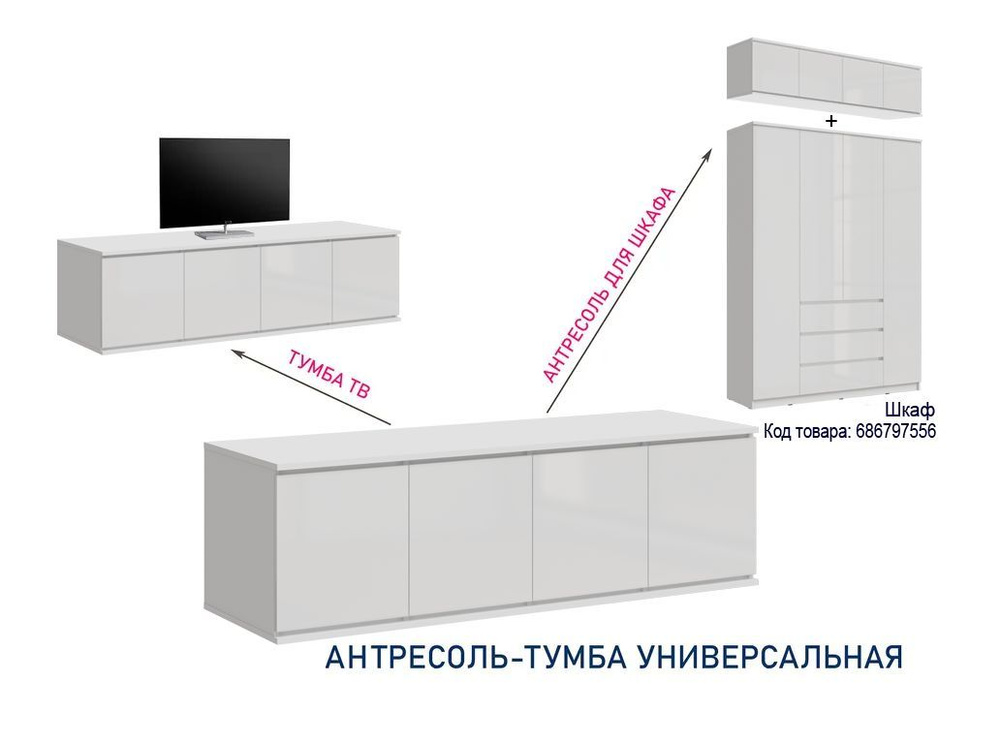 Фабрика МИФ Антресоль мебельная, 160х51.4х45.8 см #1