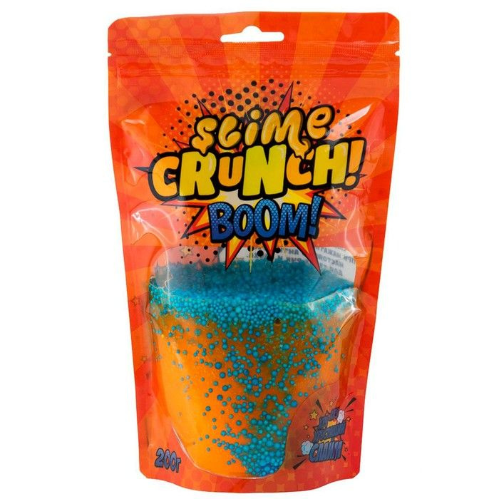 Волшебный мир Слайм Crunch-slime BOOM, с ароматом апельсина, 200 грамм  #1