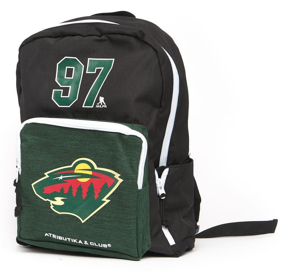 Рюкзак подростковый с логотипом Minnesota Wild NHL и номером 97 (Кирилл Капризов) / рюкзак для подростка #1