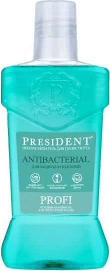 President / Президент Ополаскиватель для полости рта Antibacterial Profi с хлоргексидином 250мл / средство #1