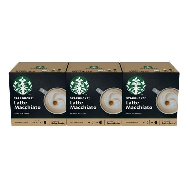 Кофе в капсулах Starbucks Dolce Gusto Latte Macchiato, 3 упаковки x 12 шт #1