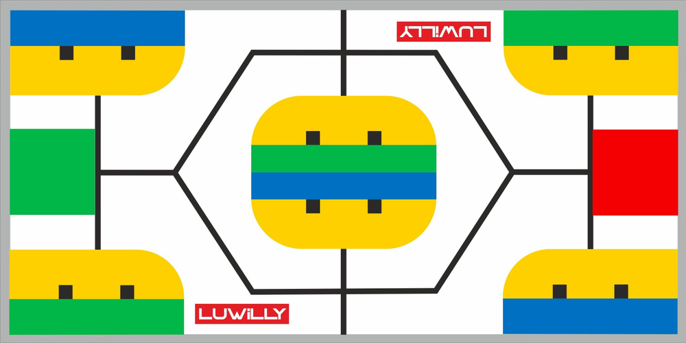 Образовательное решение - поле для соревнований по робототехнике "Цветовой код2 1200мм * 2400мм"  #1