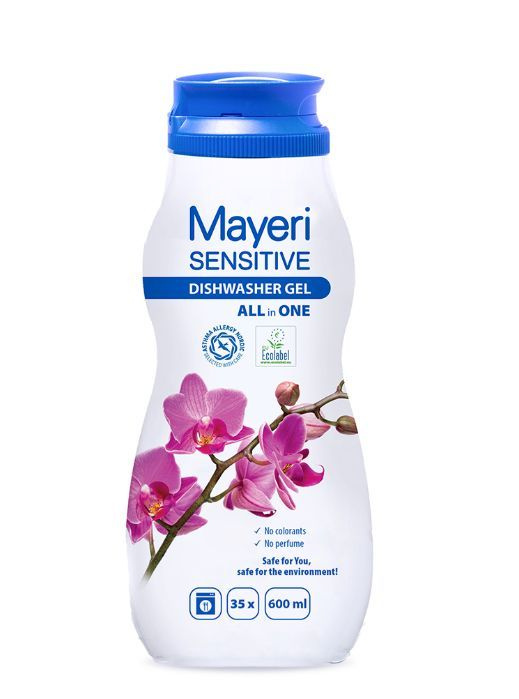 Гель для мытья посуды в ПММ Sensitive All in One, Mayeri, 600 мл, Эстония  #1