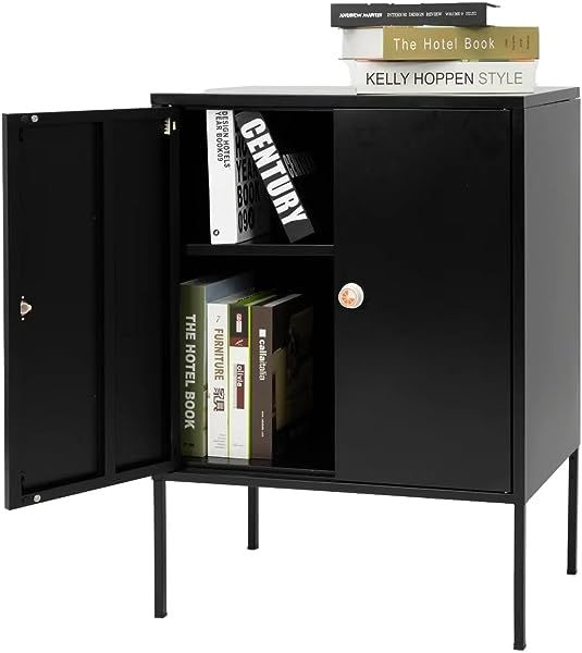 Современный металлический шкаф с двумя дверцами и полками, идеально ...