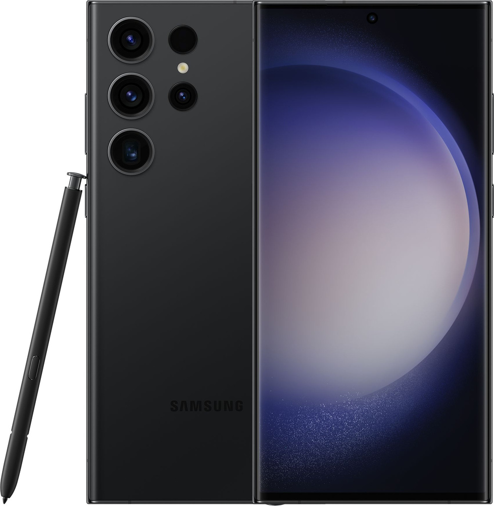 Samsung Смартфон Galaxy S23 Ultra 12/256 ГБ, Dual: nano SIM + eSIM, черный фантом 256 ГБ, черный  #1