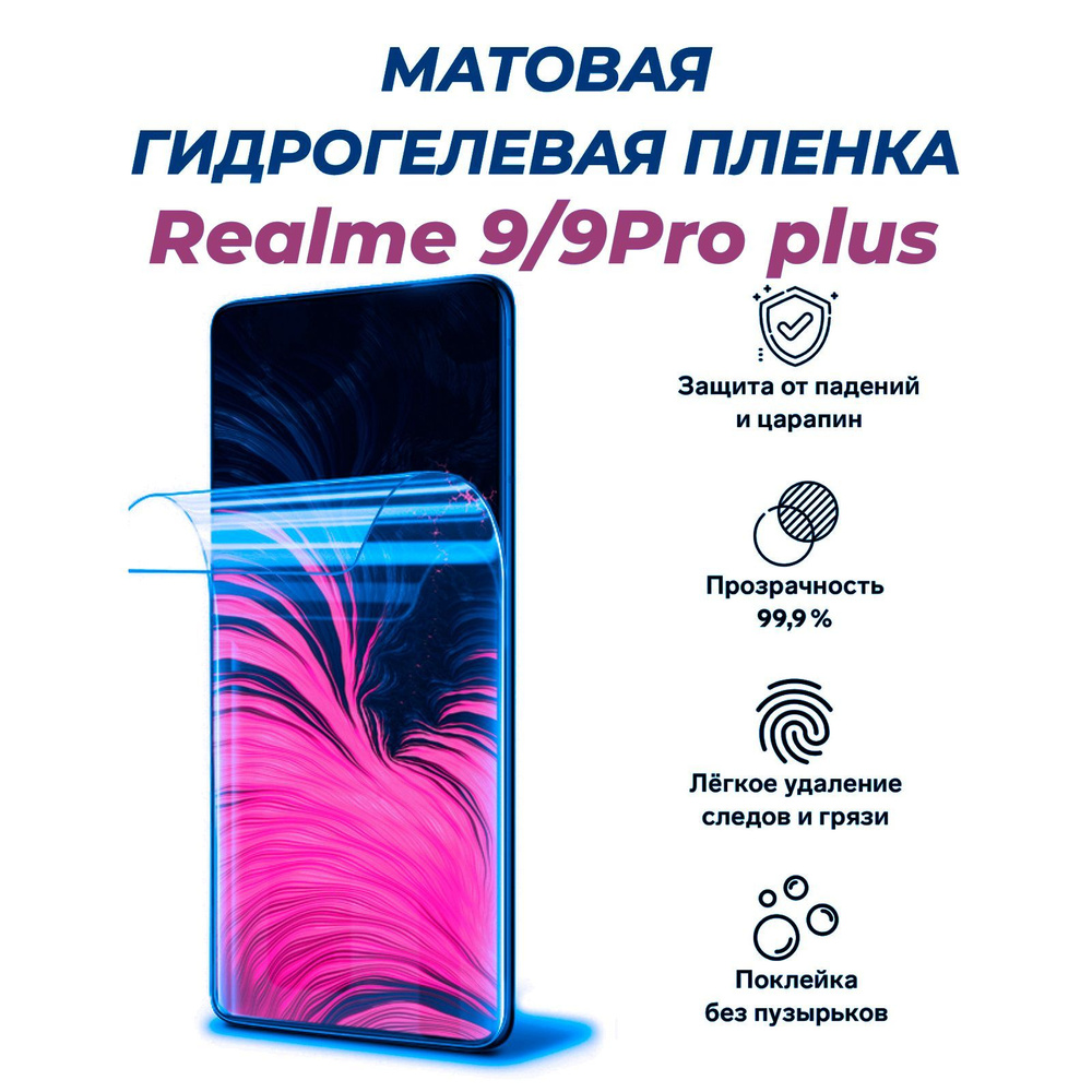 МАТОВАЯ гидрогелевая защитная пленка для Realme 9, 9 pro plus #1