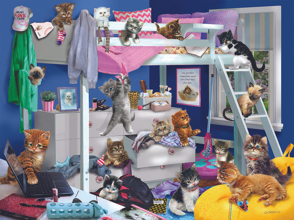 Пазл стерео Prime 3D "Котята в спальне", 500 деталей,61х46 см #1