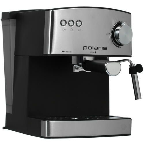 Polaris Кофеварка рожковая Polaris PCM 1528AE Adore Crema серебристый используемый кофе - молотый, 850 #1