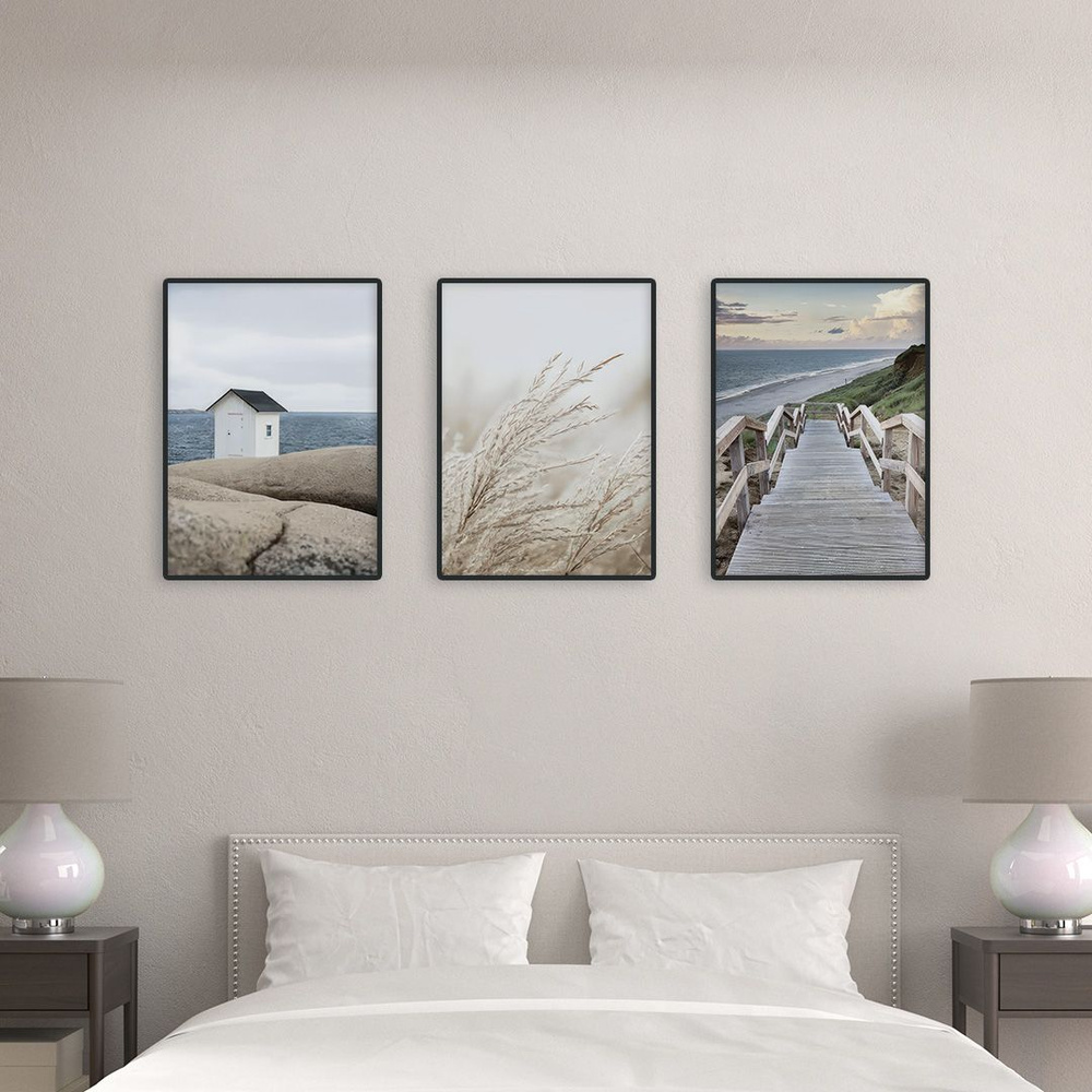 Постеры на стену "Теплое море", постеры интерьерные 30х40 см, 3 шт.  #1