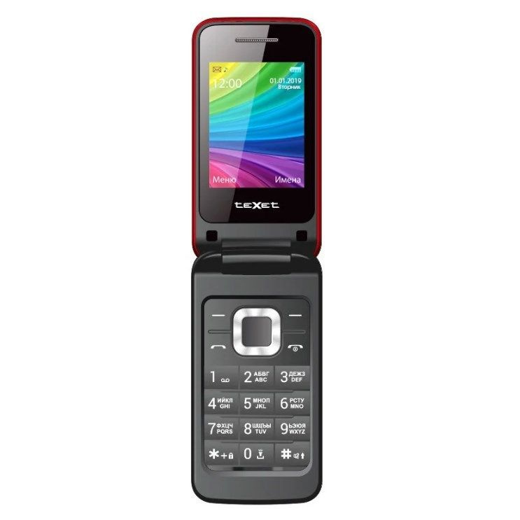 Texet Мобильный телефон TM-204, красный, черный #1