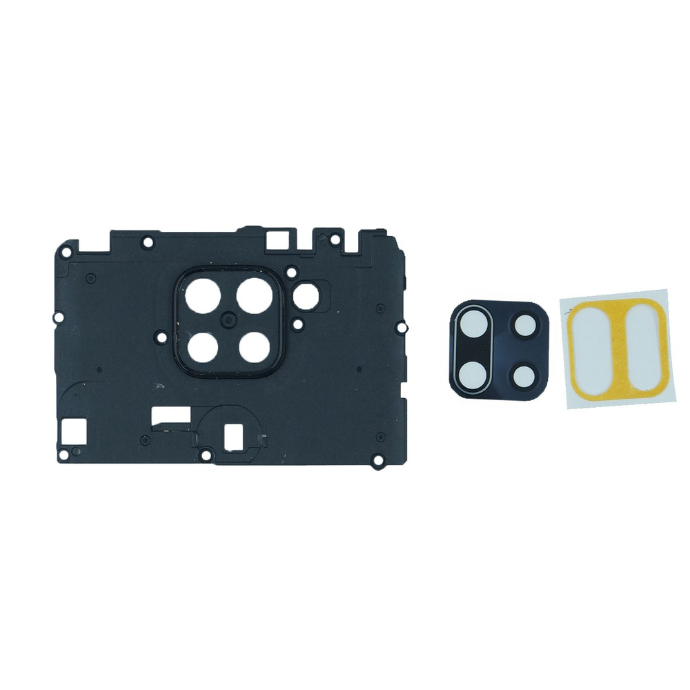 Стекло камеры для Xiaomi Redmi Note 9/9S в сборе с рамкой (черное) #1