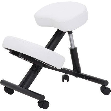 Коленный стул Мед-Мос МА-04 СТ-16СА татами белый, ортопедический / для коррекции осанки / на колёсах #1