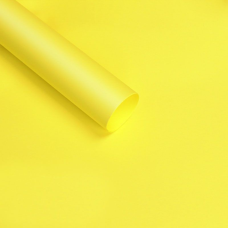 Пленка матовая для упаковки цветов, подарков "Яркий акцент" ярко-желтая 50х50 - 20 шт.  #1