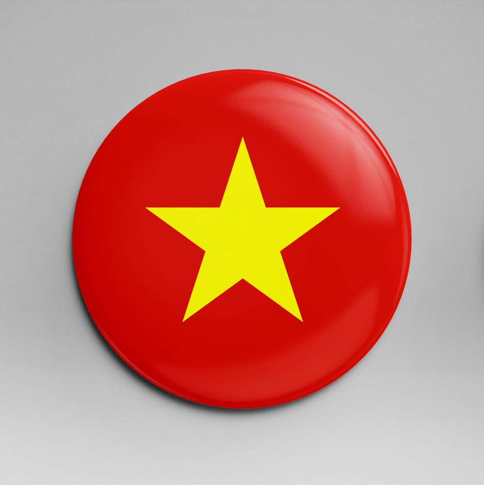 Зеркало карманное 58 мм флаг Вьетнам #1