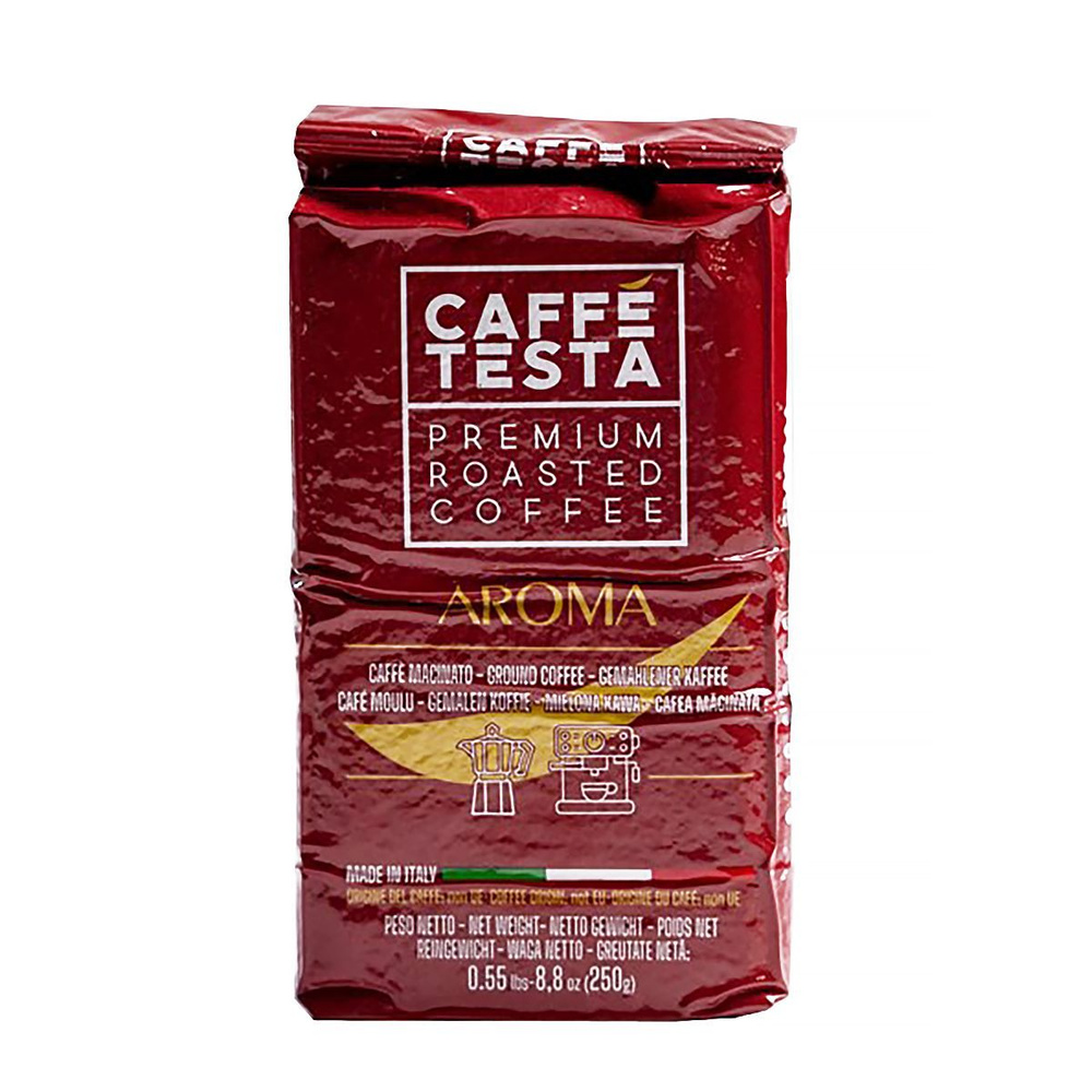 Кофе CAFFE TESTA натуральный жареный молотый RED AROMA, 250 гр. #1