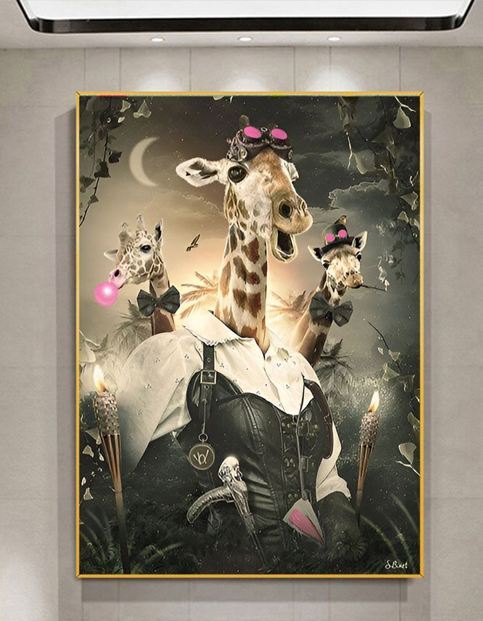 Pechat vip Картина "Интерьерная на холсте Брутальный Жираф", 70 х 50 см  #1